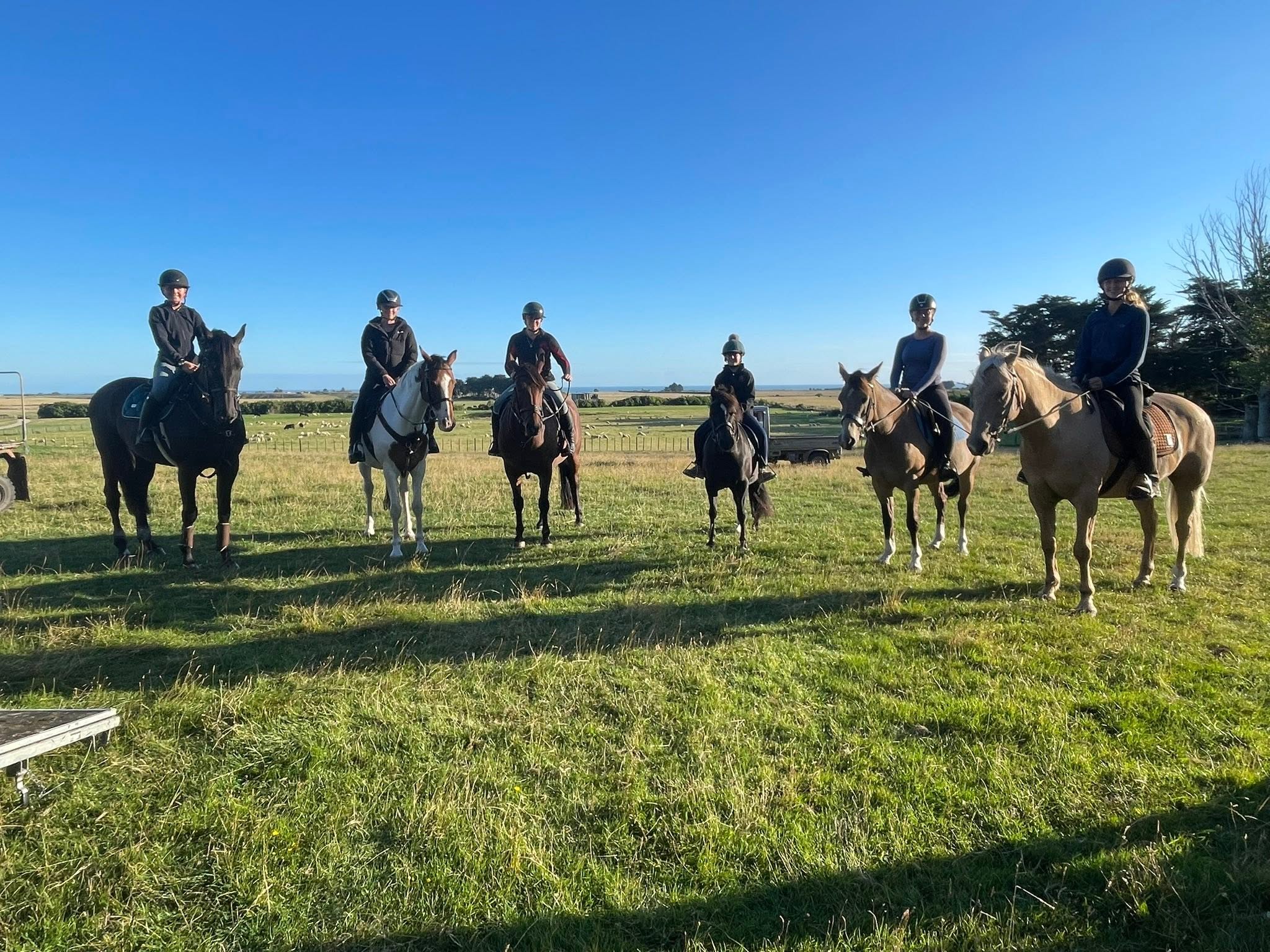 Club riders out on a farm trek