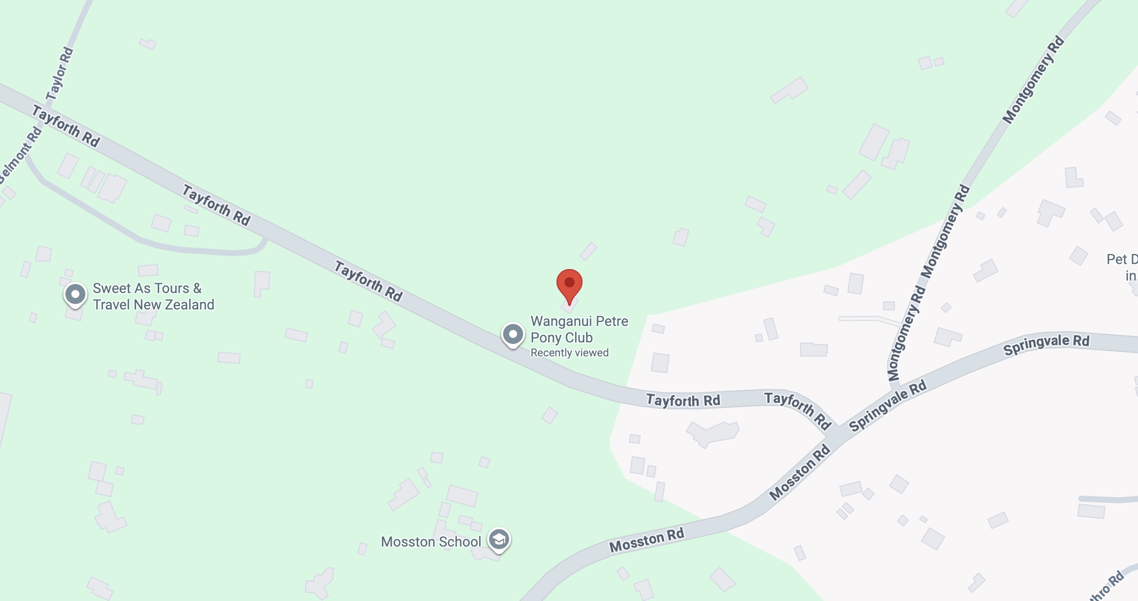 Map showing Wanganui Petre Pony Club at 28 Tayforth Road