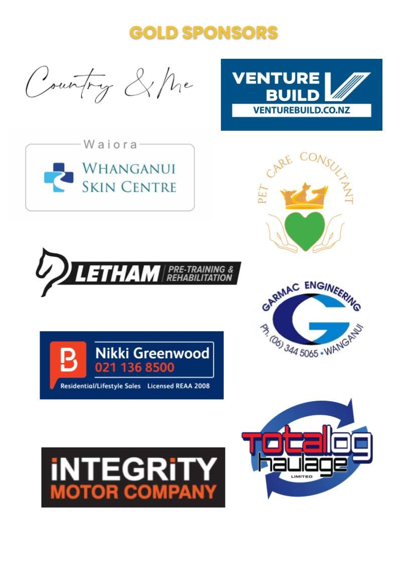 Gold sponsors of the Wanganui Show Hunter Series 2026